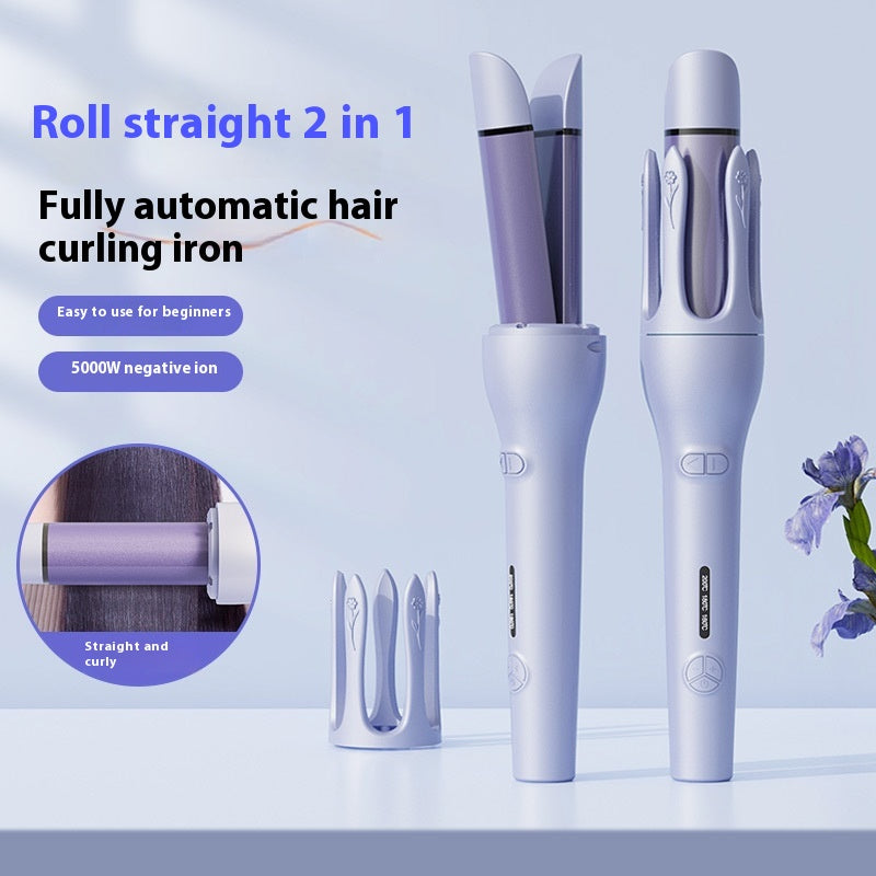 2-in-1 Automatic Hair Curler Straightener, Ceramic Fast Heat