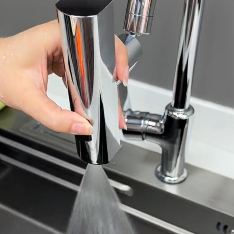 Rotating Kitchen Faucet Extender With Splash-Proof Waterfall Outlet