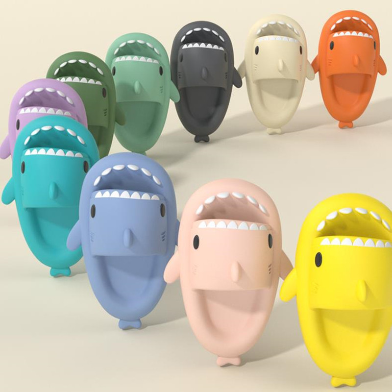 Cartoon Shark Slippers For Women And Men, Soft Indoor Outdoor