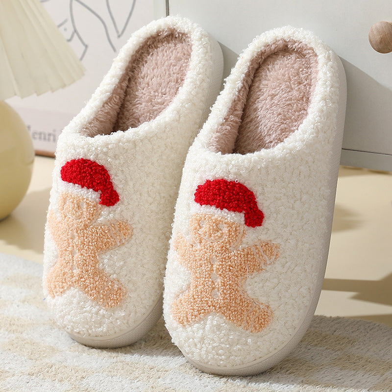 Cartoon Christmas Cotton Slippers for Women and Men