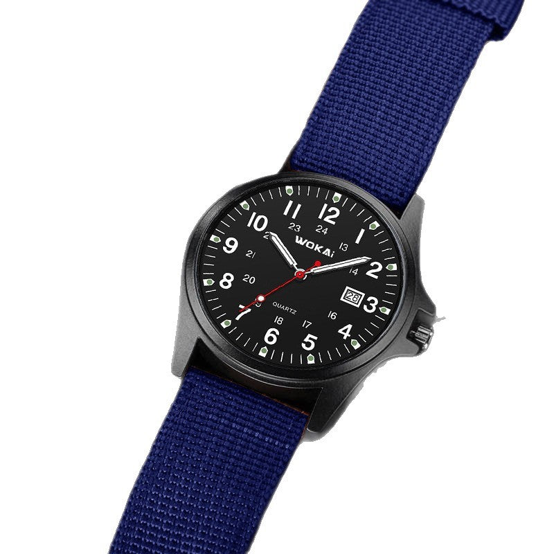 Men's Sporty Nylon Strap Minimalist Quartz Watch