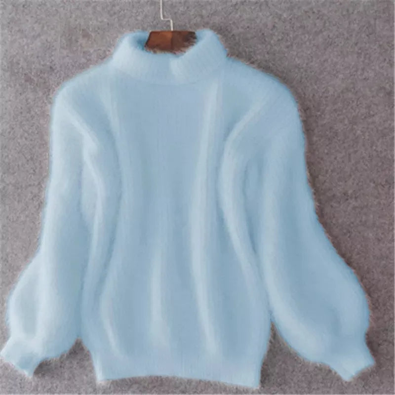 Women's Loose Knit Jumper in Solid Colour with Vintage Look