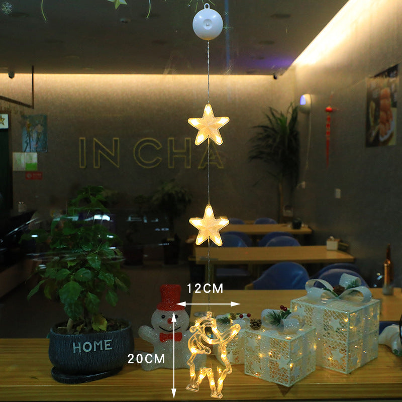 3 Piece LED Christmas Window Hanging Lights with Suction Cup