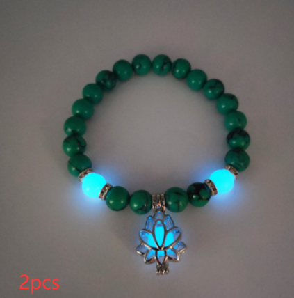 Luminous Lotus Natural Stone Bracelet That Glows in the Dark