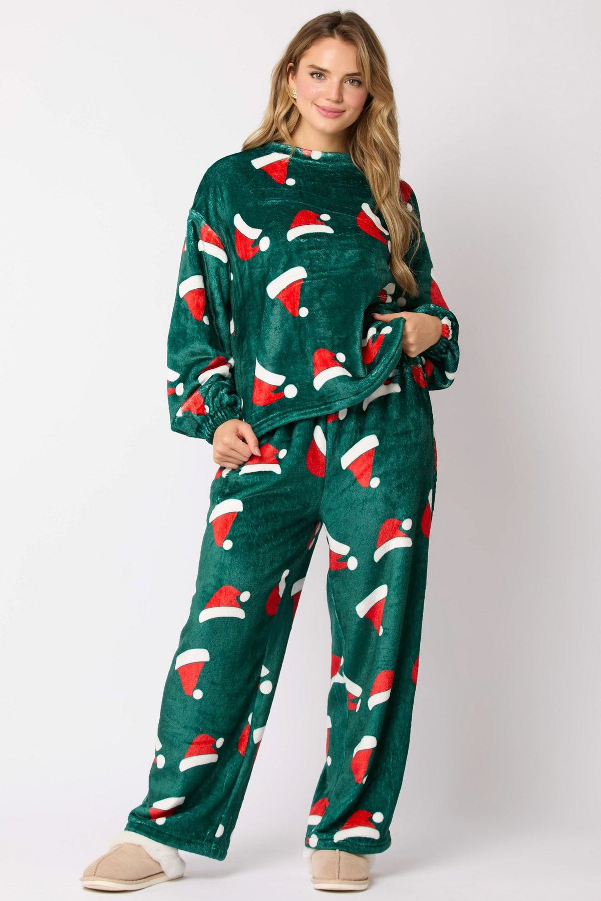 Women's Flannel Christmas Pajama Set 2 Piece Long Sleeve
