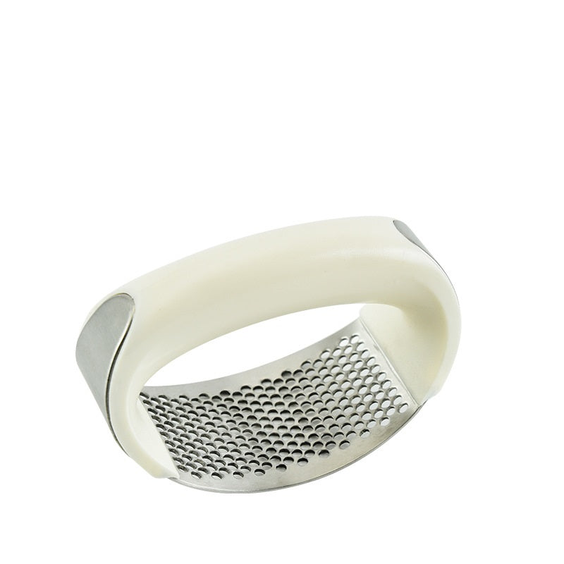Stainless Steel Garlic Press, Manual Curved Masher for Garlic and Fruit