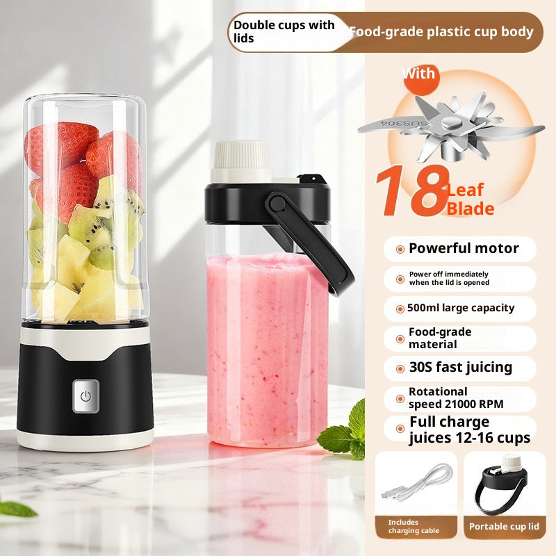 Rechargeable USB Blender Juice Cup with Double Cup and 500ml Size