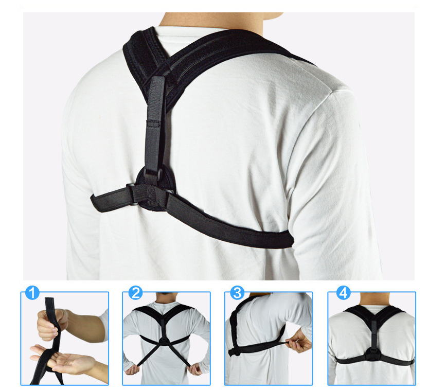 Adjustable Back Support Strap, Comfortable Upper Back Brace for Posture