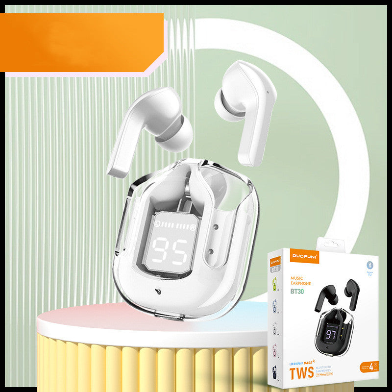 Mini Transparent Wireless Earbuds With LED Power Display