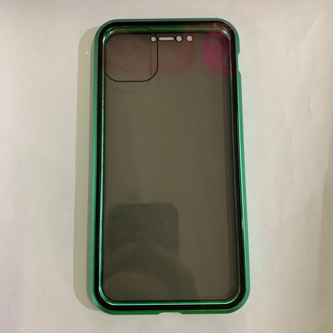 Magnetic Privacy Glass Phone Case With Metal Frame Protection