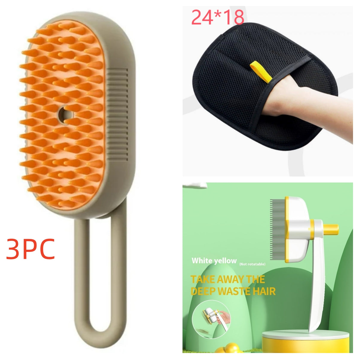 3-in-1 Electric Spray Cat and Dog Steam Brush for Pet Hair Massage