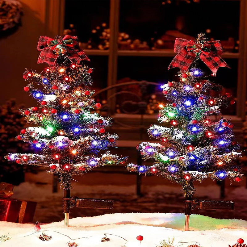 Waterproof Solar Christmas Tree Garden Stake Light 2 Modes
