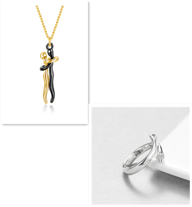 Love Hug Necklace For Couples, Simple Clavicle Chain Gift
