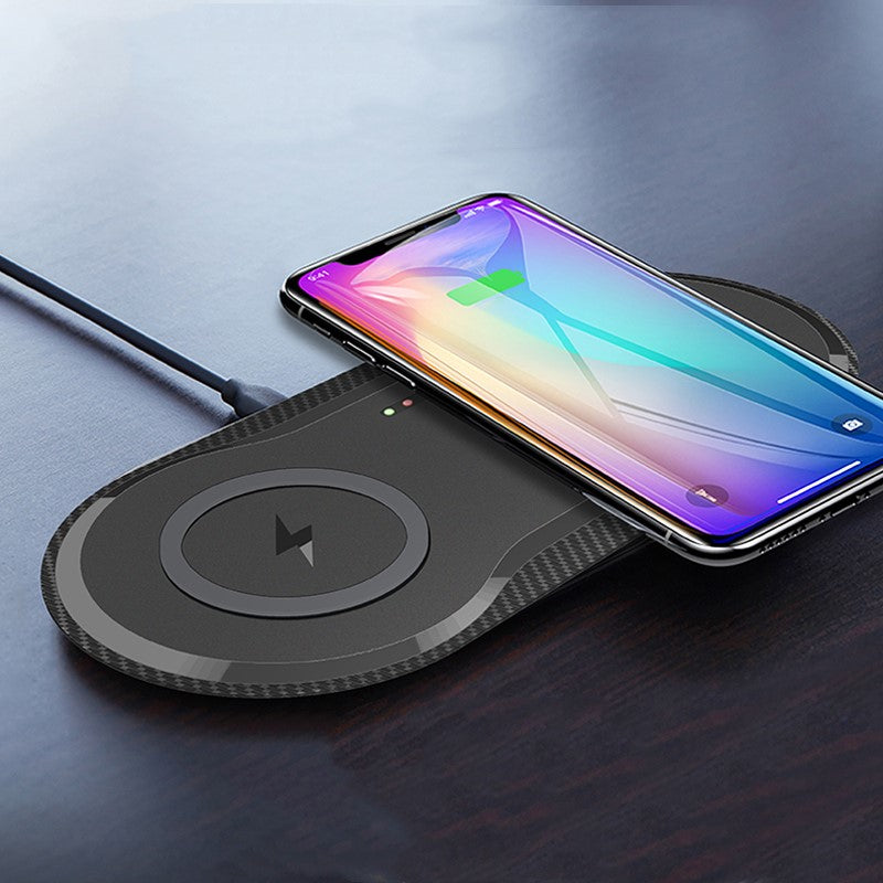 Dual Wireless Charger Pad for Two Phones, 5W or 10W Charging Station