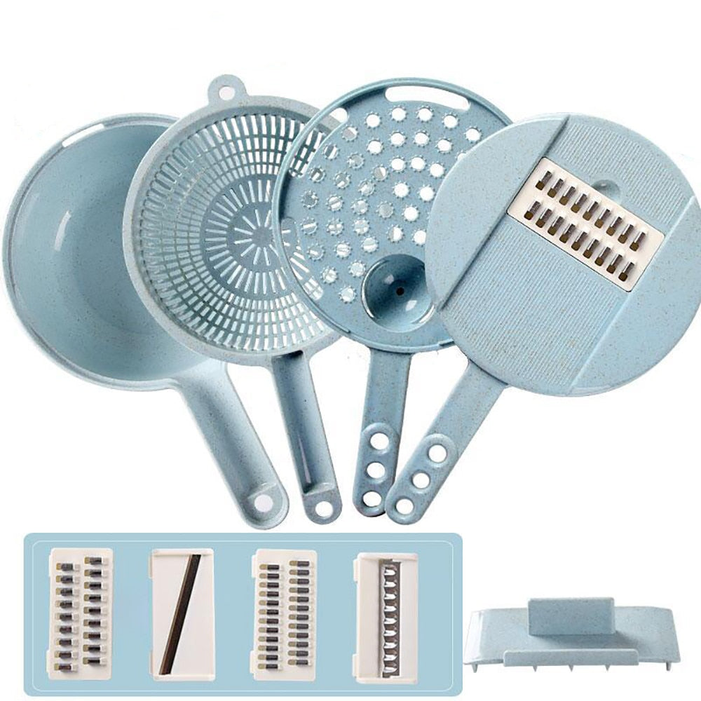 8 In 1 Mandoline Vegetable Slicer With Strainer And Peeler