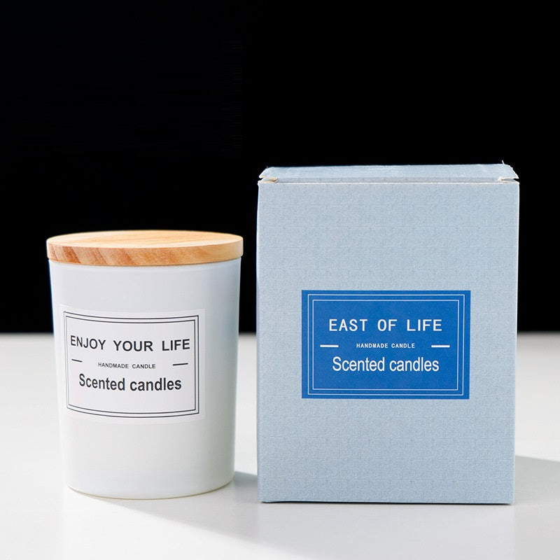 Natural Crystal Stone Soy Wax Candle Gift Box with Rough Stone