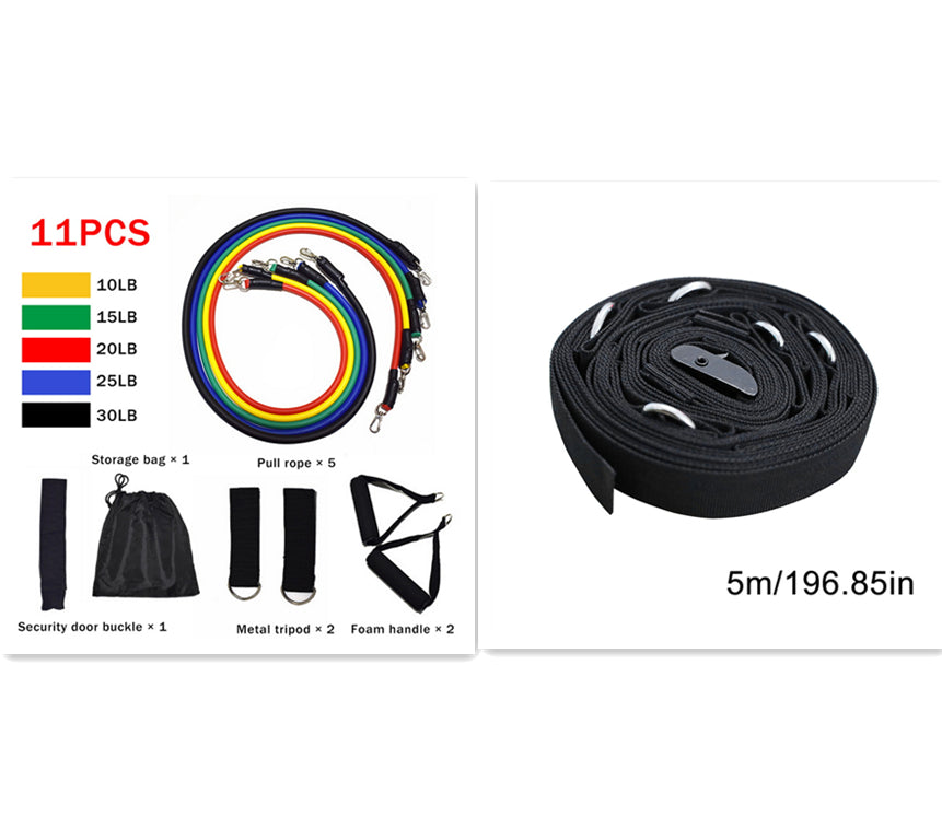 Resistance Band Set with Handles, Elastic Rally Rope for Home Workouts