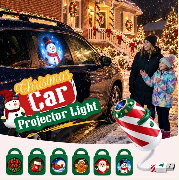 Merry Christmas Car Projector Light with Festive Patterns