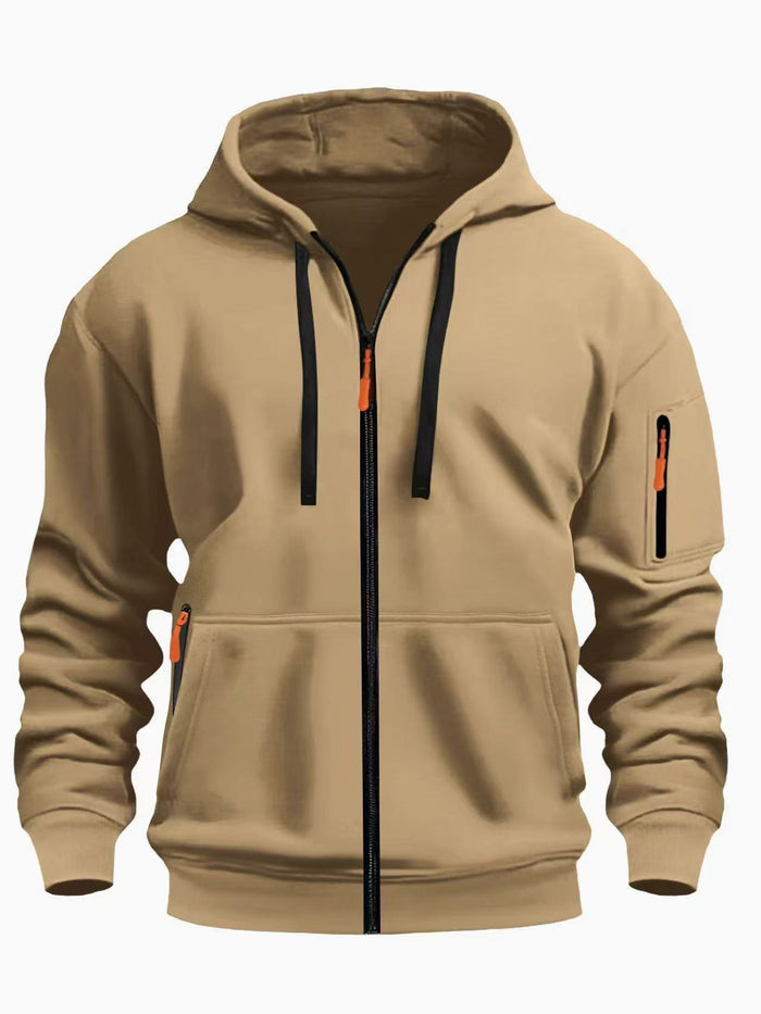 Gilet à capuche zippé pour homme, pour le sport et les tenues décontractées