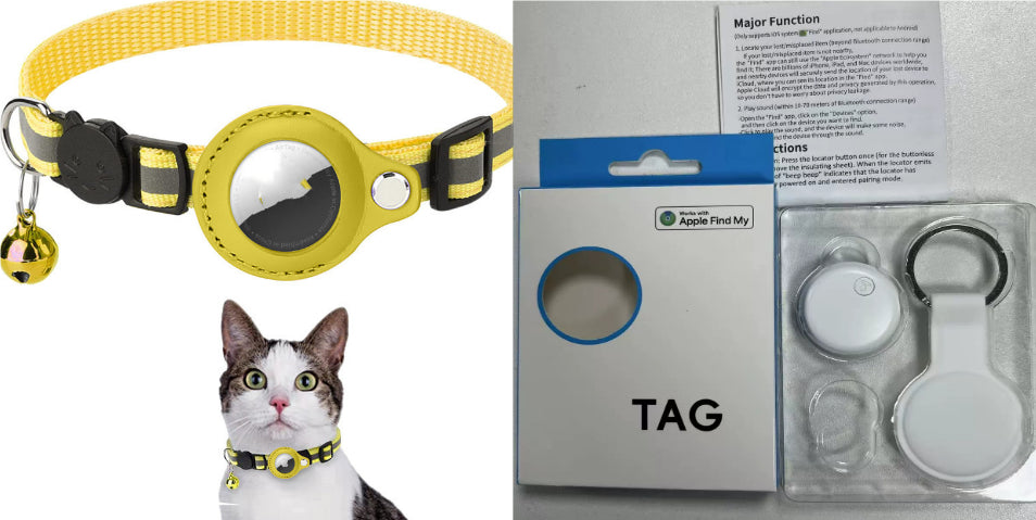 Reflective Pet Collar with Waterproof Tracker Holder Case in 16 Styles