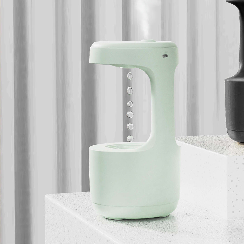 Anti-Gravity Humidifier with Clock and Water Drop Backflow