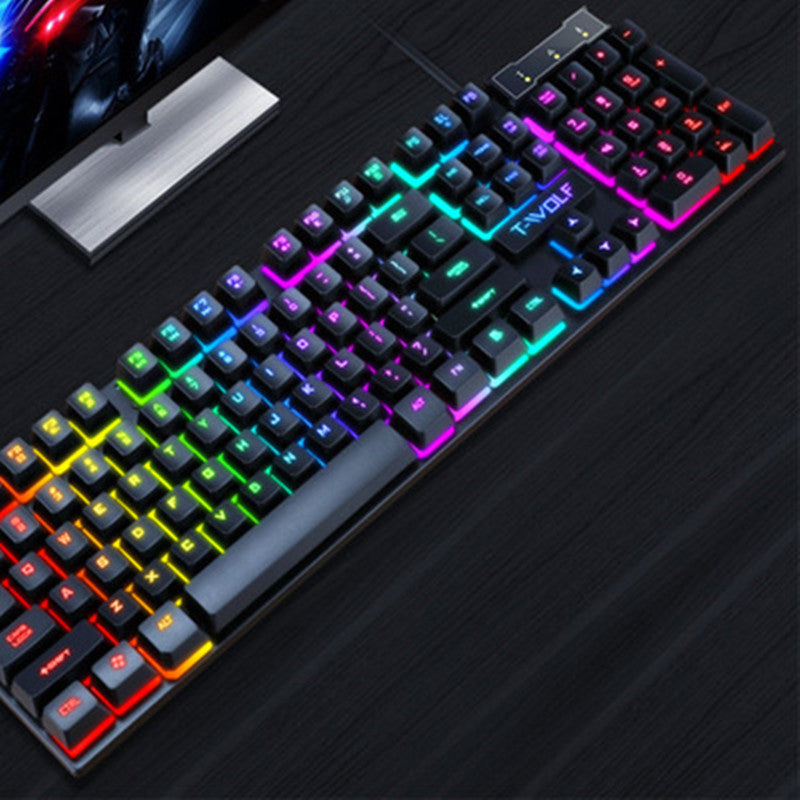 USB Wired Gaming Keyboard with Luminous Backlight for PC