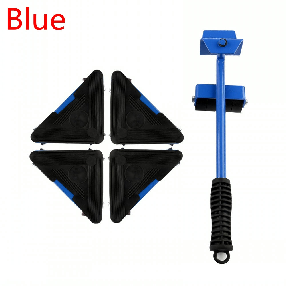 Furniture Moving Lifter Tool Set with Wheels, 5 Pieces