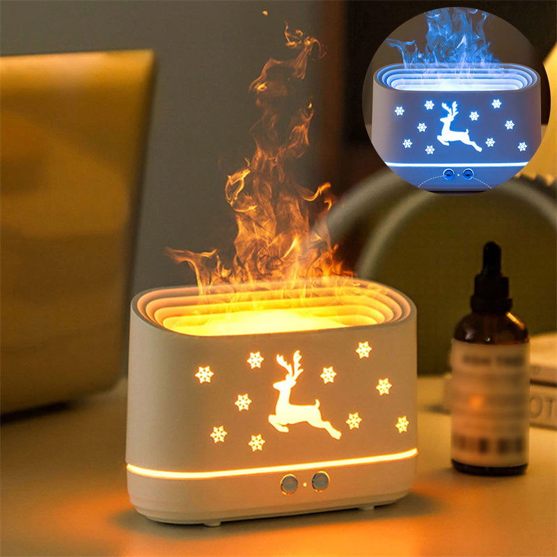Elk Flame Effect Diffuser Lamp for Cosy Christmas Atmosphere