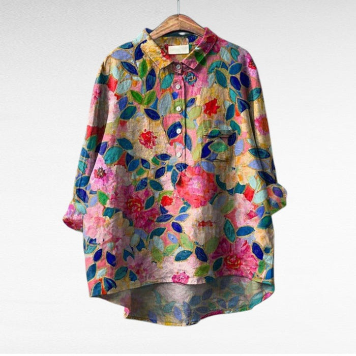Blythe | Klassisk bluse med blomstermønster og lange ermer
