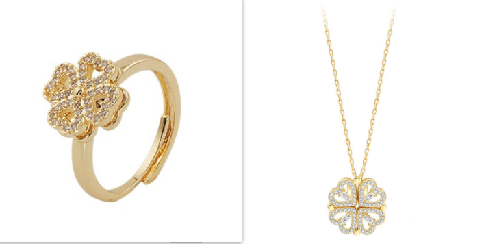 Detachable Four-Leaf Clover Necklace for Women, Multi-Wear Style