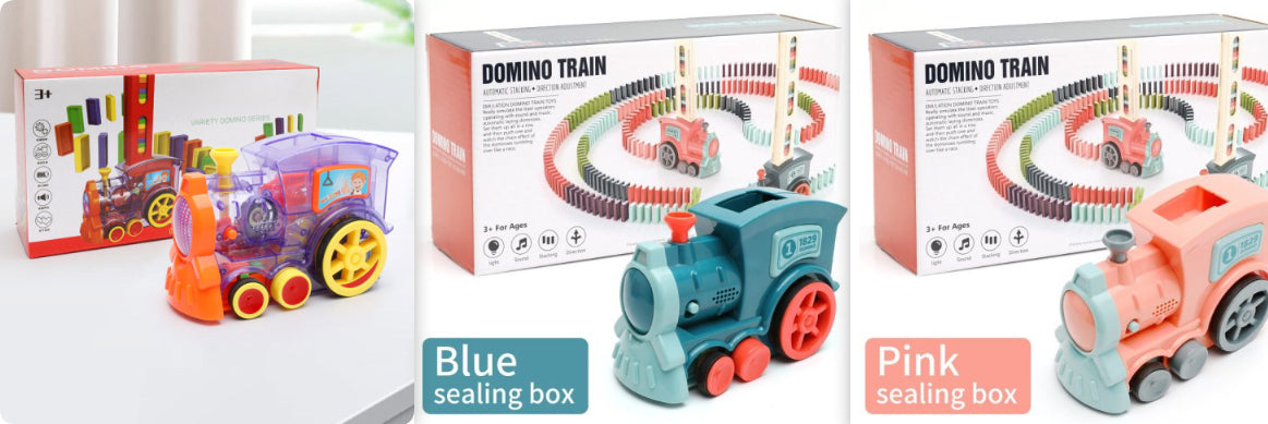 Electric Domino Train Toy With Automatic Release Building Blocks