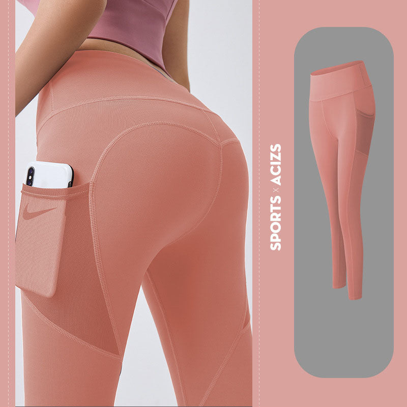 Women's High-Waist Yoga Leggings with Pocket and Tummy Control