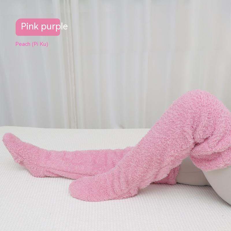 Over Knee Fuzzy Long Socks For Winter Home And Sleeping