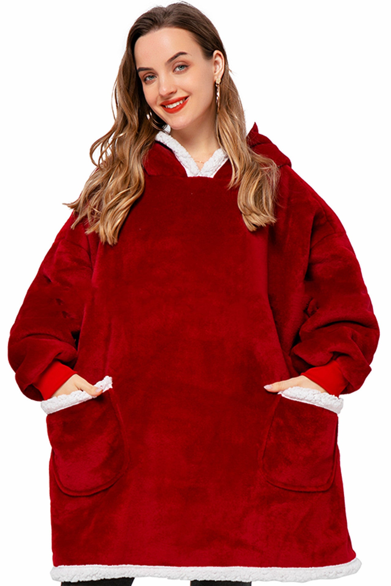 Oversized Wearable TV Hoodie Blanket, Warm Pullover