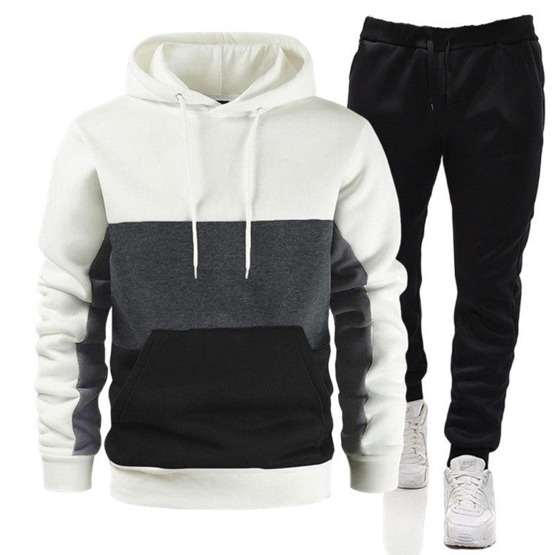 Men's Loose Long-Sleeve Leisure Loungewear Set with Trousers