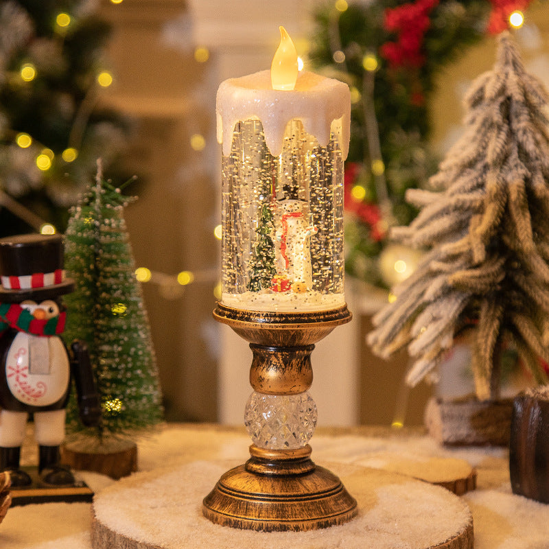 Christmas Candle Light Scene Decorations for Tables and Shelves