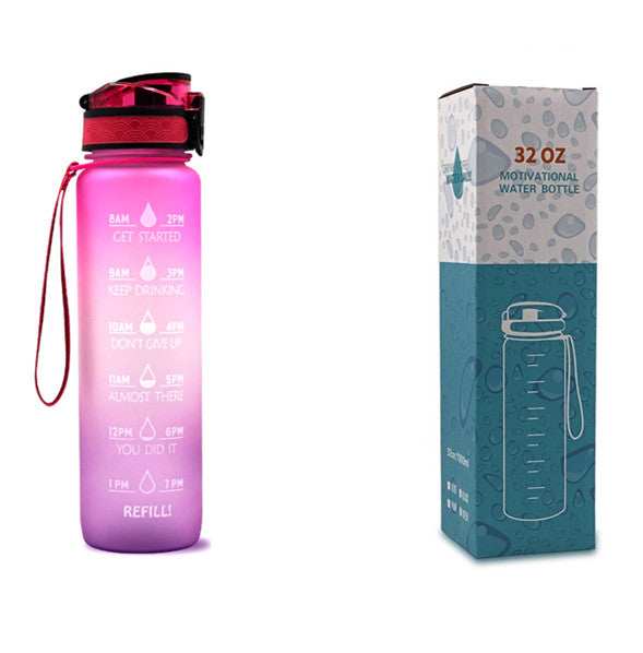 1L Tritan Water Bottle With Time Marker And Flip Cover