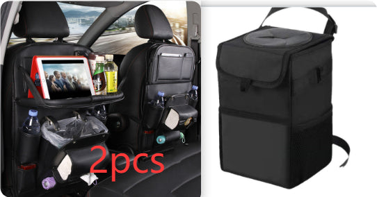PU Leather Car Seat Back Storage Bag With Multiple Pockets