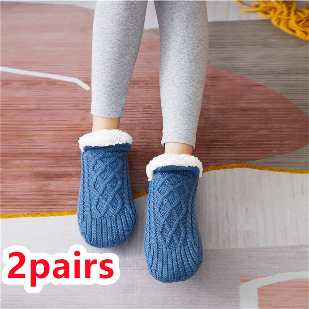 Thick Wool-Blend Home Socks, Non-Slip Warm Slipper Socks
