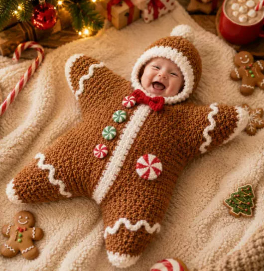 Crocheted Star Baby Sleeping Bag Bodysuit For Newborns