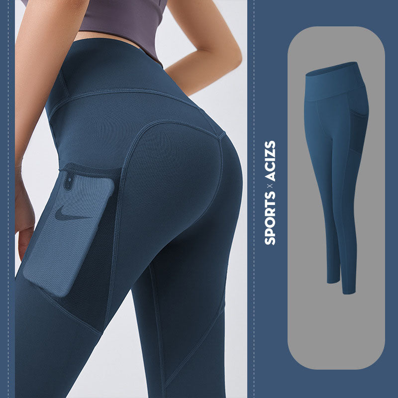 Women's High-Waist Yoga Leggings with Pocket and Tummy Control