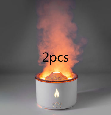Volcano Flame Aroma Diffuser With Jellyfish Mist And Night Light