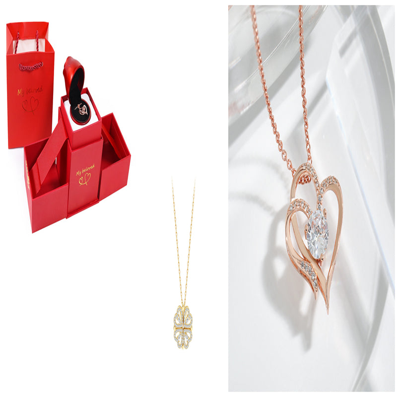 Detachable Four-Leaf Clover Necklace for Women, Multi-Wear Style