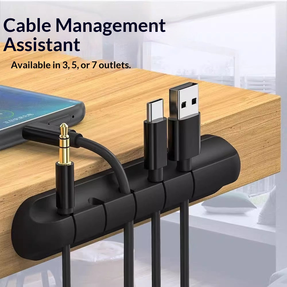 Silicone Desk Cable Organiser With 3, 5 Or 7 Cable Slots