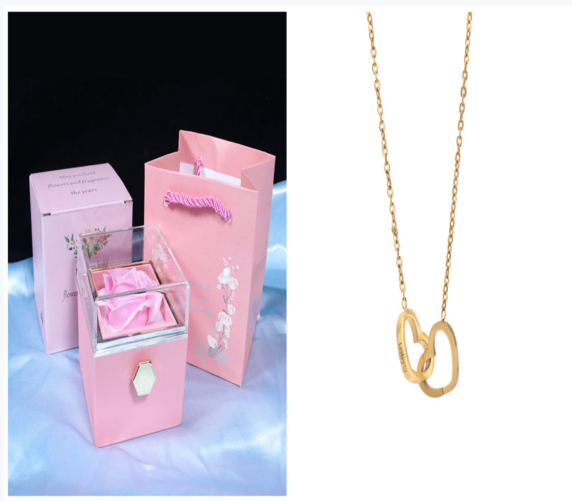 Rotating Soap Rose Gift Box, Romantic Jewellery Packaging