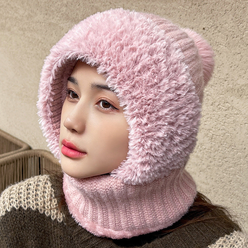 Warm Hat and Scarf Combined Neck Bandana in Soft Acrylic