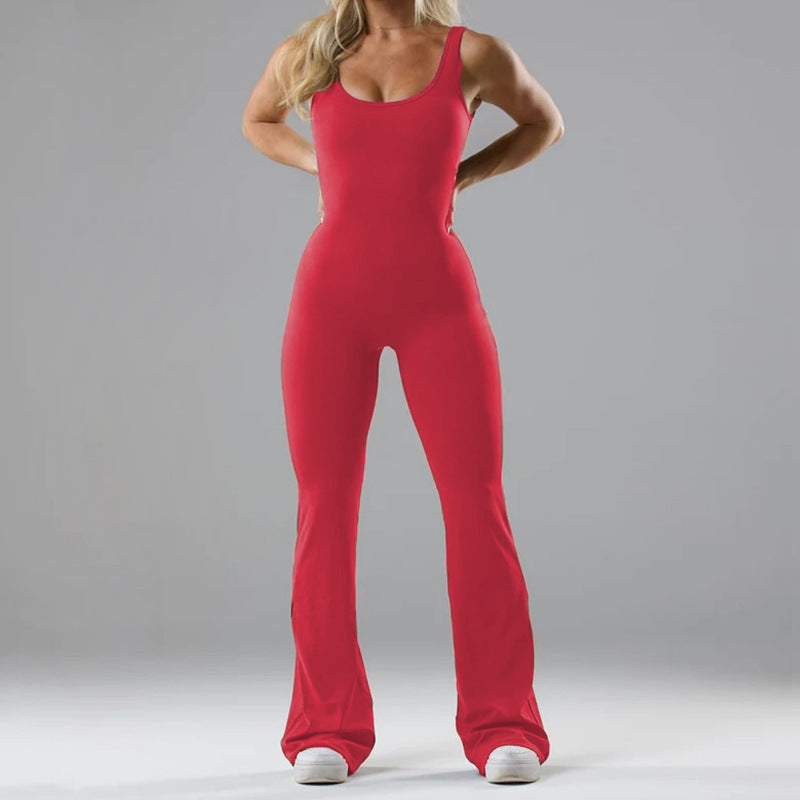 Women's Tight Yoga Bodysuit with Hollow Seamless Design, XS to XL