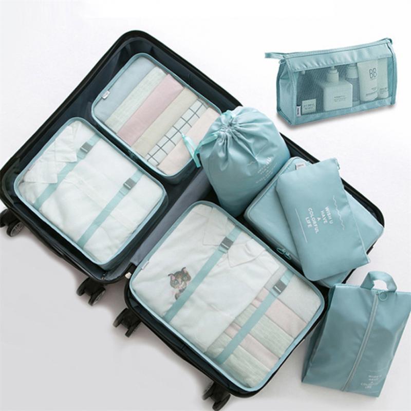 8-Piece Travel Packing Cube Organiser Set for Clothes and Shoes