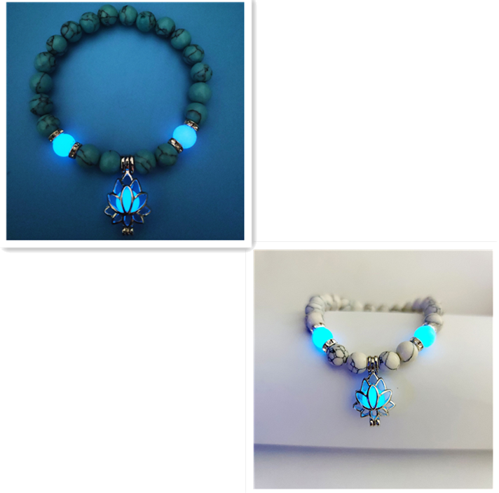 Luminous Lotus Natural Stone Bracelet That Glows in the Dark