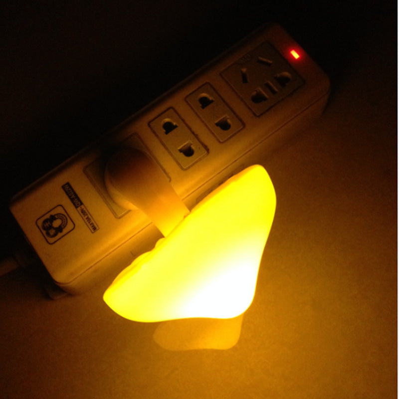 Mushroom LED Wall Socket Night Light With Light Sensor